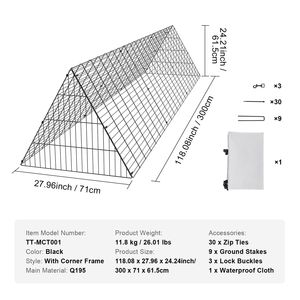 Tunnel per Polli Portatile (118,1 x 28 x 24,2 Pollici) in Rete per Giardino - Facile Installazione - Product Image 3