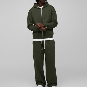 Wholesale Oversized Streetwear Tracksuit Heavyweight Cotton Custom Gym Tracksuit Low MOQ Factory - Product Image 2