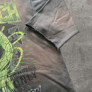 T-shirts pour hommes en molleton 100% coton, coupe oversize et carrée, ourlet brut, effet vintage délavé à l'acide et vieilli, style streetwear personnalisé - Product Image 3