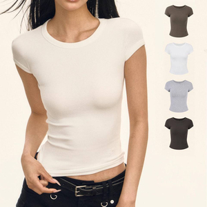 T-shirt de sport pour femme, à manches courtes, respirant, anti-transpiration, extensible, pour la course à pied, l'entraînement et les activités sportives - Product Image 3