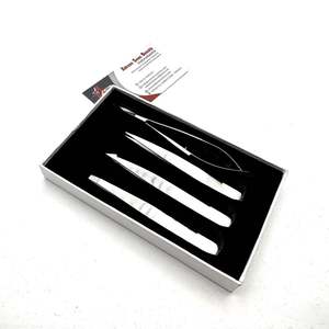 Pince à épiler professionnelle en satin argenté mat, logo personnalisé, écologique, en acier inoxydable, pointes biseautées et pointues, ciseaux à ressort - Product Image 6