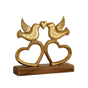 Statue d'oiseau en forme de cœur faite à la main, sculpture décorative d'oiseau amoureux avec motif de cœur pour la décoration de table, salon, chambre, bureau - Product Image 6