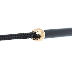 Black Rubber Whip With Red Cord And Textured Grip For <b>Equestrian</b> Training - Product Image 2