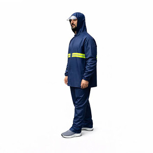 Traje Impermeable y Transpirable para Hombre con Capucha, Mangas Largas, Rayas Reflectantes, Ligero, de Algodón, Formal, para Primavera - Product Image 3