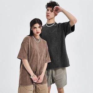 OEM Custom Oversized Acid Wash T-Shirt for <b>Men</b>-Custom Logo O-Neck Short <b>Sleeve</b> 100% Cotton Solid <b>Long</b> <b>Sleeves</b> T Shirt - Product Image 4