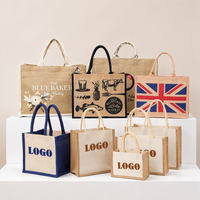 Sac fourre-tout en toile de jute, en coton laminé, réutilisable, écologique, avec logo personnalisé imprimé, pour les courses, la plage, vente en gros