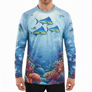 Camiseta de manga larga sublimada de alta demanda, 100% algodón, corte regular para hombre, camiseta holgada de moda, camiseta suave para hombre - Product Image 1