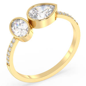 แหวนหมั้นเพชรโมอิสซาไนต์แท้ 14K ทองคำแท้ ผลิตตามสั่ง REYES ได้รับการรับรองจาก GRA สำหรับผู้หญิง ของขวัญวันเกิดที่สมบูรณ์แบบ เครื่องประดับชั้นดี - Product Image 2