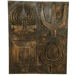 Placa Decorativa de Madera para Pared WA-006, Diseño de Símbolo Hecho a Mano para Decoración del Hogar - Product Image 1