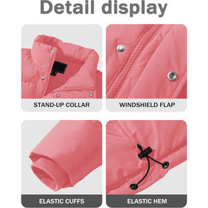 Veste longue matelassée personnalisée pour homme avec panneaux isolants épais, design à capuche, fermeture éclair avant sécurisée, fabrication OEM/ODM - Product Image 3