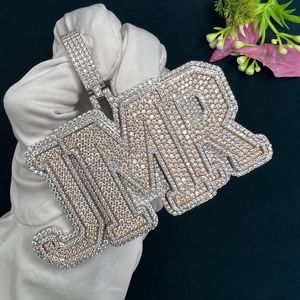 Collar con Colgante de Nombre Personalizado Estilo Hip Hop, con Incrustaciones de Diamantes Moissanite en Plata de Ley 925, para Hombres y Mujeres - Product Image 1