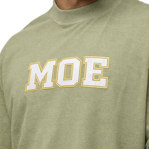 เสื้อยืดผู้ชายแขนยาวผ้าฝ้ายทรงหลวมขอบดิบ สไตล์สตรีทแวร์ พร้อมโลโก้สั่งทำ สำหรับการผลิตขายส่ง - Product Image 3