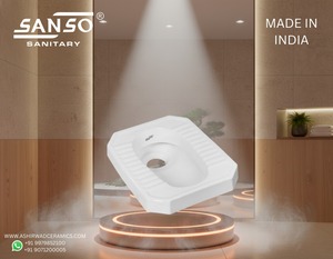 โถสุขภัณฑ์เซรามิกแบบย่อส่วน รุ่น Mini MD Squatting Pan ประหยัดพื้นที่ห้องน้ำ ผลิตภัณฑ์สุขภัณฑ์สำหรับส่งออก รุ่น 7006 อินเดีย OEM - Product Image 2