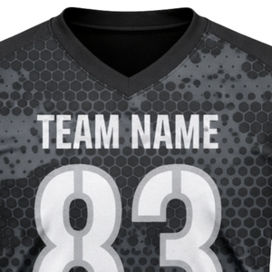 Camiseta de Fútbol Americano con Sublimación de Camuflaje Personalizada, Cuello en V, Transpirable, de Poliéster, Uniforme de Equipo, OEM, ODM, Venta al Por Mayor - Product Image 5