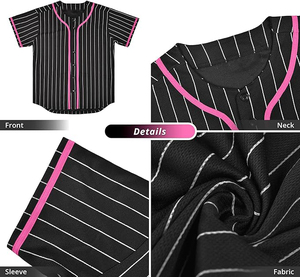 Maillot de baseball unisexe avec patchs coudiers renforcés anti-abrasion, personnalisable, en maille respirante, à boutons sur le devant, manches courtes - Product Image 4