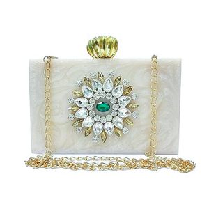 Resin Luxury Clutch Women's Bridal Designer Purse Customized Color Marble Embellished Stones Elegant Sling Bag Wedding Fast - Product Image 5