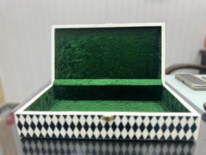 Caja de incrustaciones tallada a mano hecha a mano de MDF pulido de alta calidad, regalo y joyería, caja de Navidad budista - Product Image 5