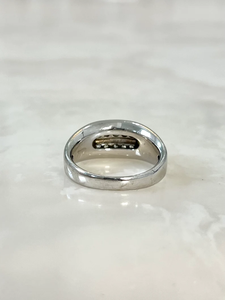<b>Women's</b> 18K Gold Plated Alloy Eternity Band Engagement <b>Ring</b> with Natural Round Diamonds Channel <b>Set</b> Classic IGI Certified - Product Image 2