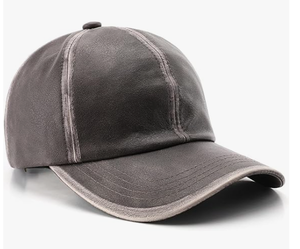 PU Leather Baseball Cap Vintage Washed Dad Hat Unisex Solid Color Low Profile Classic Adjustable Streetwear Cap - Product Image 3