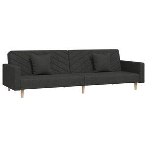 Canapé-lit 2 places en tissu noir 100% polyester, matériaux bois et plastique - Product Image 2