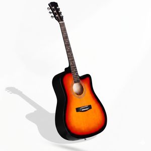 Chitarra Acustica Dreadnought Sunset da 41 Pollici con Capotasto, Accordatore, Chiave, Borsa per il Trasporto - Ideale per Principianti, con Cutaway a Forma di Barile, Plettro e Corde - Product Image 6