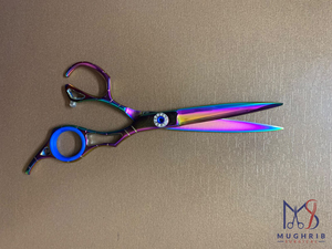 กรรไกรตัดผมมืออาชีพ สแตนเลส ใบมีดตรง หลายสี - Product Image 1