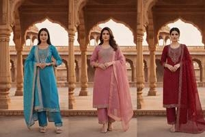 Conjunto de Kurti Tradicional Modesto Indio-Pakistaní para Mujer, Última Tendencia, Shalwar Kameez Étnico Premium para Fiestas y Eventos - Product Image 6