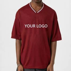 T-shirt homme en coton épais de haute qualité, coupe oversize, col en V, style streetwear, grande taille, imprimé, décontracté - Product Image 1