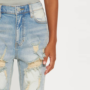 Vêtements décontractés / Service OEM pour la collection d'été : Pantalons en jean déchirés pour garçons, prix avantageux pour les acheteurs en gros - Product Image 3
