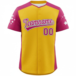 เสื้อเบสบอลโพลีเอสเตอร์ 100% ระบายอากาศได้ดี ออกแบบลายแบบซับลิเมชั่น สีและขนาดตามสั่ง บริการ OEM - Product Image 6