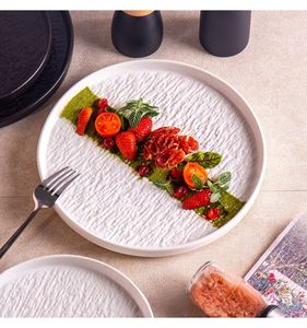 Assiette à steak en pierre noire et blanche, sans BPA, compatible lave-vaisselle, four et micro-ondes, écologique, pour restaurants et usage domestique - Product Image 6