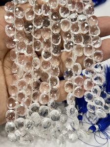 คริสตัลควอตซ์ธรรมชาติทรงหัวใจเจียระไน ขนาดประมาณ 6-7 มม. เส้นใยขนาด 8 นิ้ว - Product Image 6