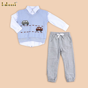 เสื้อกั๊กถัก Little Road Trip ผ้าฝ้าย 100% ได้รับการรับรอง OEKO-TEX ป้องกันไฟไหม้ - BC1455 - Product Image 1