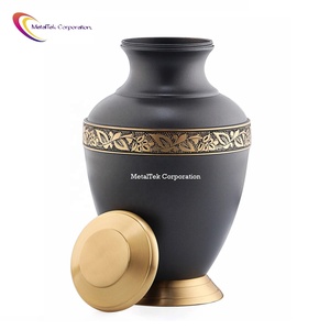 Golden Floral Band Cremation Urns New Shape Brass Handmade Memorial <b>Ashes</b> <b>Keepsake</b> High Quality Metal Funeral Jars Low Price Urn - Product Image 4