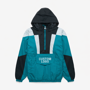Custom Color Block Windbreaker <b>Jacket</b> Hooded <b>Pullover</b> Waterproof Casual Sportswear for <b>Men</b> OEM - Product Image 1