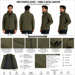 เสื้อแจ็คเก็ตผู้ชายแบบลำลองสำหรับกิจกรรมกลางแจ้ง ผ้า softshell กันน้ำ น้ำหนักเบา เหมาะสำหรับฤดูหนาว คอสูง ซิปยาวเต็มตัว รับผลิตแบบ OEM ขายส่ง - Product Image 5