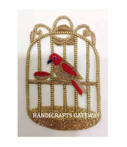 Dernier travail de broderie Zari pour la décoration de Noël et les cadeaux, meilleur ornement de Noël suspendu en forme de couronne fait à la main - Product Image 6