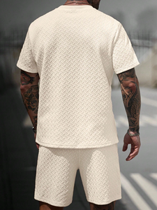 Nouvel ensemble survêtement décontracté pour homme, t-shirt à capuche oversize et short, en coton 100% uni, séchage rapide, tricoté, style urbain - Product Image 3