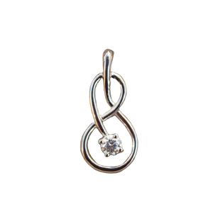 Pendentif et breloque Moissanite en argent sterling 925 de style vintage bijoux de créateur légers à coupe ronde avec aspect torsadé - Product Image 4