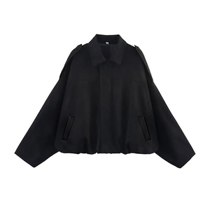Chaqueta Bomber Unisex de Alta Calidad con Hombros Caídos y Epaulettes, Cortavientos para Hombre y Mujer, Estilo Urbano, Ajuste Holgado, Chaqueta de Forro Polar Técnico - Product Image 5