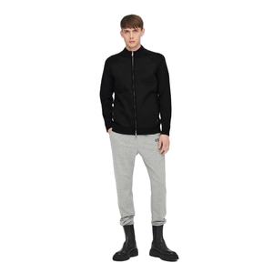 Blouson d'aviateur noir en coton et polyester pour hommes, style uni avec motifs d'étiquettes, mode hivernale avec logo personnalisé - Product Image 6