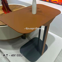 Table basse moderne populaire, style rustique, cadre doré, MDF