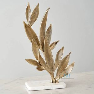 Modern Metal <b>Leaf</b> Sculpture Contemporary Home Decor Tabletop <b>Art</b> Piece for Living Room Interior Design - Product Image 1