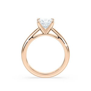 Anillo de compromiso solitario Bernice con diamante de talla princesa de 1 quilate, elegante banda de oro rosa, joyería clásica atemporal para mujer, fina - Product Image 2
