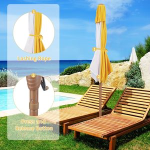 Ombrello da tavolo portatile da spiaggia all'aperto impermeabile a prova di UV da 7,5 piedi giallo/bianco per uso domestico e spiaggia - Product Image 2