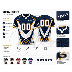 Top Seller New Fashion Rugby Jersey For Team Wear Custom Logo Silicon Printing New Best Quality Quick Dry Sublimation Jersey - Product Image 5