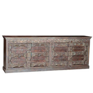 2025 Indian <b>Rustic</b> Antique Wooden Hand Carved Sideboard Cabinet Furniture for Home and Industrial Use - Product Image 1