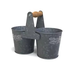 Heavy Duty Customized Iron Caddy Organizer with Twin Utility Buckets and Comfortable Handle Design caddy - Product Image 1