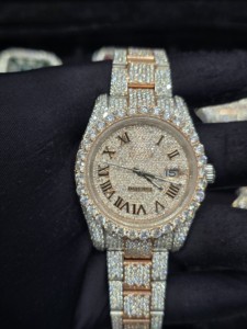 Reloj de Hombre de Acero Inoxidable con Incrustaciones de Moissanita, Fabricación Personalizada, Movimiento Automático, Estilo Hip Hop de Lujo - Product Image 6