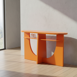 โต๊ะคอนโซล โต๊ะข้าง ทำจากไม้ยางพารา MDF ทนทาน ปิดผิววีเนียร์ไม้โอ๊ค สำหรับห้องรับประทานอาหารและร้านอาหาร ตกแต่งบ้าน สีเบจ - Product Image 3